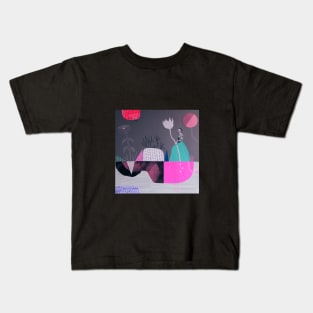 variations on pink portrait III Kids T-Shirt